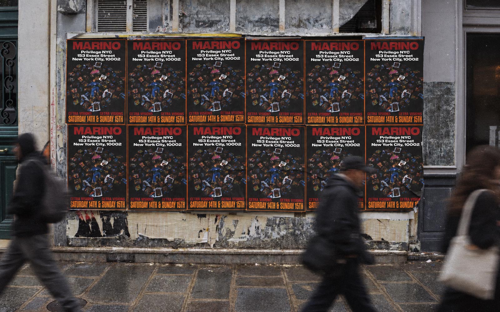 Wheatpasting NYC - wild posting campaign installation for Marino at Privilege nightclub